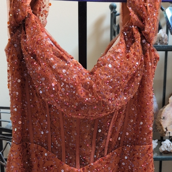 Sequin Dress in Copper - Picture 1 of 16